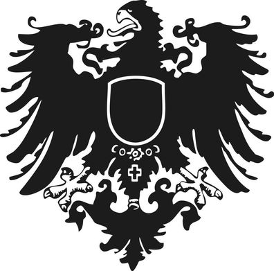 Aufkleber Wandapplikation - Wappen Preussen - AP4097 - schwarz / 25cm