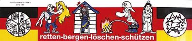 Schild mit Saugnapf - retten bergen löschen - 307771 - Gr. ca. 26,5 x 8,5 cm - Feuer