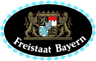Auto-Aufkleber - Freistaat Bayern - Gr. ca. 13,5 x 8,5cm (301439) Wappen Landeszeiche