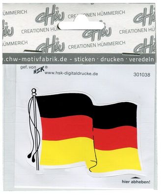 Auto-Aufkleber Stick Applikation Emblem Aufkleber "Deutschlandflagge wehend" NEU Gr.