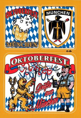 Postkarten- Aufkleber - Oktoberfest München - 301510 - Gr. ca. 10,5 x 15 cm