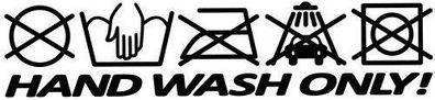 PVC - Aufkleber - Hand Wash Only - Gr. ca. 17cm x 4cm - 302956-3