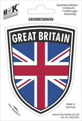 PVC Aufkleber - GREAT Britain - Großbritannien - 301270/1 - Gr. ca. 7,9 x 10 cm