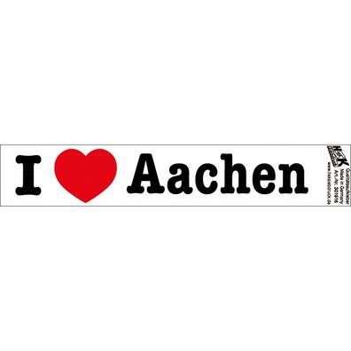 PVC-Aufkleber - I love Aachen - Gr. ca. 18 x 3,5 cm - 301916
