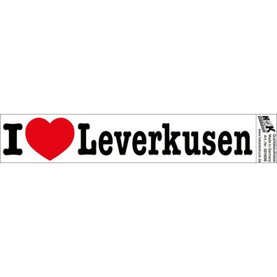 PVC-Aufkleber - I love Leverkusen - Gr. ca. 18 x 3,5 cm - 301936