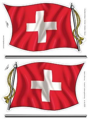 PVC-Aufkleber - Schweizer Flaggen - 301225 - Gr. ca. 33 x 24 cm