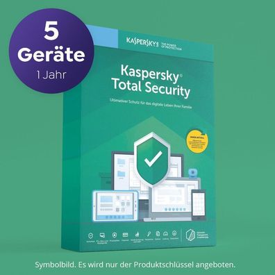 Kaspersky Total Security 2023 / 2024 für 5 Geräte 1 JAHR Vollversion EMAIL