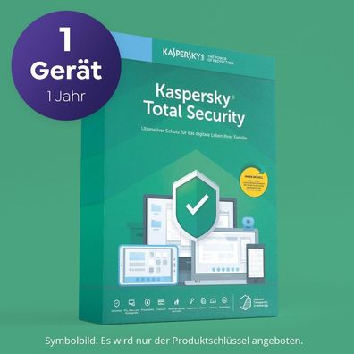 Kaspersky Total Security 2023 / 2024 für 1 Gerät 1 JAHR Vollversion EMAIL