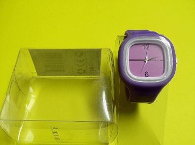 AMRINI Silikon Armbanduhr Quarzuhr Uhr Analog Damen Herren violett
