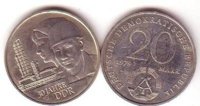 DDR Gedenk Münze 20 Mark 30. Jahrestag der DDR 1979