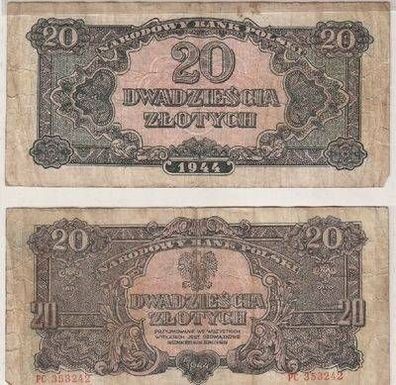 20 Zloty Banknote Polen 1944