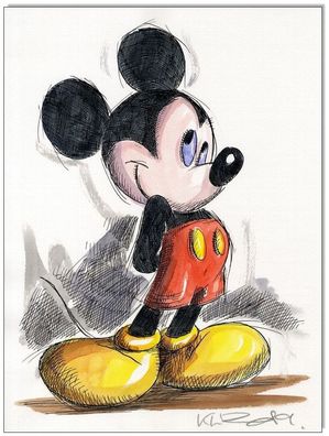 Klausewitz: Original Feder und Aquarell : Mickey Mouse I/ 24x32 cm