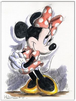 Klausewitz: Original Feder und Aquarell : Minnie Mouse I / 24x32 cm