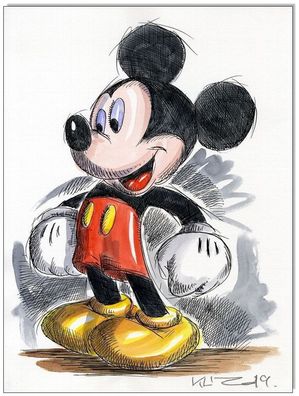 Klausewitz: Original Feder und Aquarell : Mickey Mouse IV/ 24x32 cm