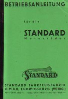 Bedienungsanleitung Standard 350-1000 ccm Modelle 1927-32, CT 350/500/600, CS 500, AS