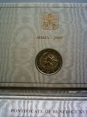 Original 2 euro Vatikan 2009 Astronomie Papst Benedikt XVI. coincard Folder