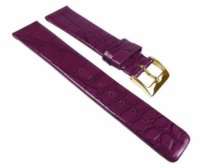 Uhrenarmband Lackleder Brombeere glänzend Kroko Prägung 25258G