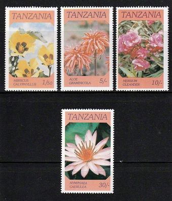 exotische Blumen - Tansania 4x postfrisch xx
