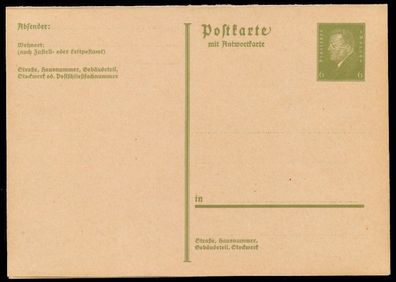 Deutsches REICH Nr P200I Ungebraucht Postkarte S902DCA