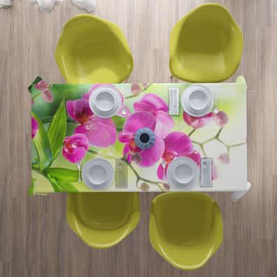 Foto-Tischdecke schöne Orchidee Tischwäsche mit Motiv Deko Fotodruck auf Maß
