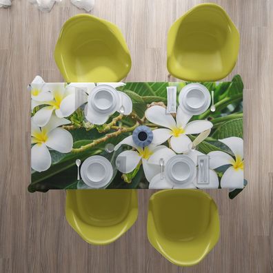 Foto-Tischdecke tropische Blumen Tischwäsche mit Motiv Deko Fotodruck auf Maß