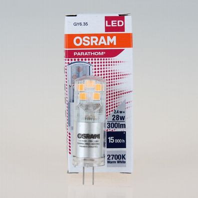 Osram LED-Stiftsockellampe, Parathom Pin G4/12V/2,4W=(28W) warmweiß