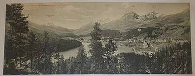 103980 Maximumkarte Panorama von St. Moritz Dorf und Bad um 1910