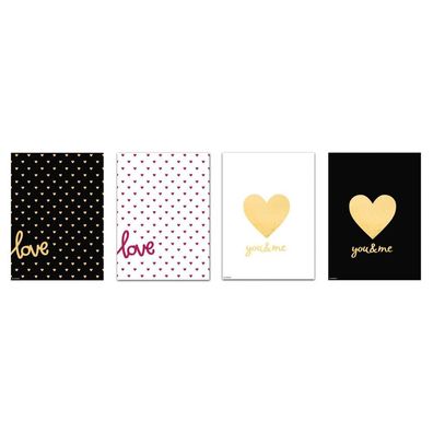 4 Geschenk Tüte Papier Everyday Love Paper Party Bags Valentinstag Liebe You&Me