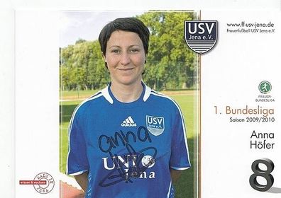 Anna Höfer USV Jena 2009-10 Autogrammkarte + A41140