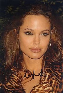 Original Autogramm Angelina JOLIE auf Großfoto