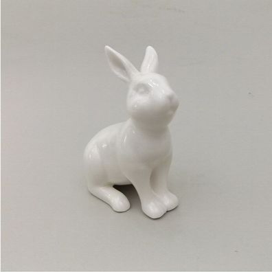 Deko-Hase Keramik grau Deko-Tier H 10,5 cm Hase Kaninchen Oster-Deko Deko-Figur