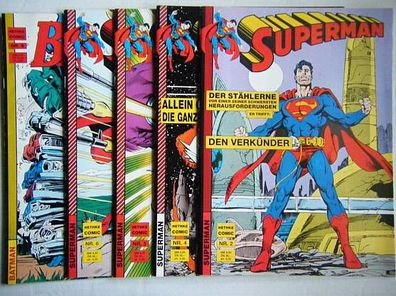 Superman-Hethke Hefte 2,4,5,6 u. Batman 6 in gutem Zustand.