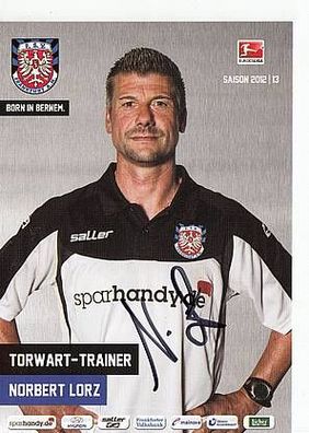 Torwart-Trainer Nobert Lorz FSV Frankfurt 2012-13 Autogrammkarte + A41339