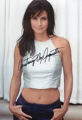 SEXY Original Autogramm Courteney COX Arquette auf Großfoto