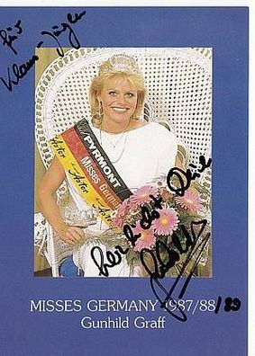 Gunhild Graff Misses Germany 1987/88 Autogrammkarte Original Signiert Model + 64549