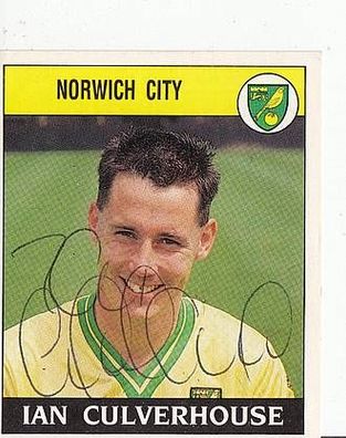 Iav Culverhouse Norwich City 1989 Panini Sammelbild Original Signiert + A41625