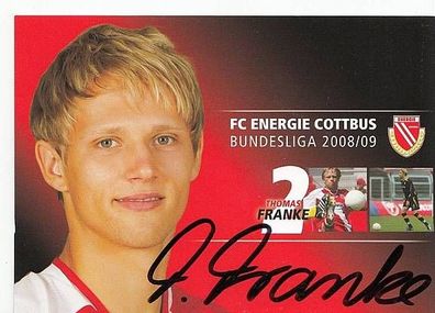 Thomas Franke Energie Cottbus 2008-09 Autogrammkarte + A41728