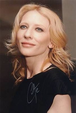 Original Autogramm CATE Blanchett auf Großfoto