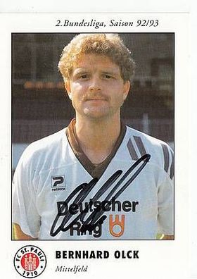 Bernhard Olck FC St. Pauli 1992-93 Autogrammkarte + A41771