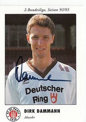 Dirk Dammann FC St. Pauli 1992-93 Autogrammkarte + A41773