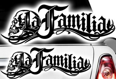 1x LA Familia MI FAMIGL 30cm Oldschool X Frontscheibenaufkleber AUTO Aufkleber