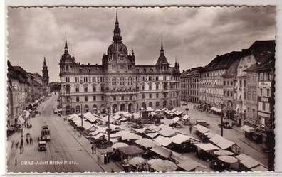 57277 Feldpost Ak Graz Marktplatz mit Verkaufsständen 1942