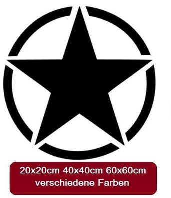 Militär Aufkleber Stern Military US Army Sticker 20cm,40cm,60cm Amerika (91/15)