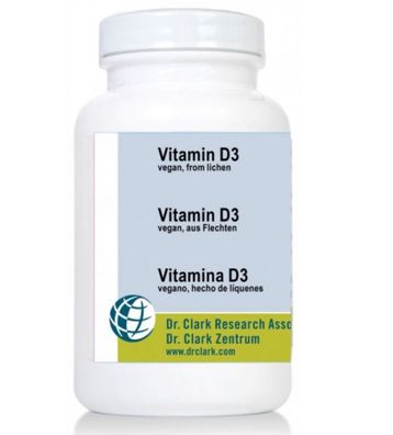 Vitamin D3, Dr. Clark, 1000 iU, 100 Softgel Kaps., vegan