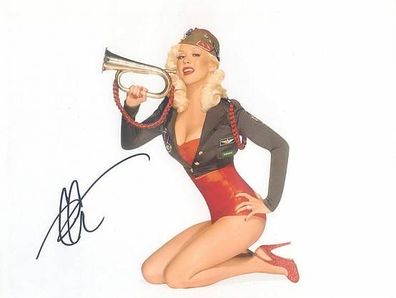 SEXY Original Autogramm Christina Aguilera auf Großfoto (COA)