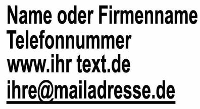 Adresse Namen mail www Aufkleber 26x15 cm Auto Domain Homepage Schriftzug (32)