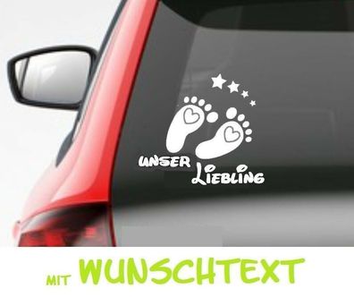 Baby in Car Winkend Schwarz Glanz Aufkleber Auto Sticker Autoaufkleber K147 