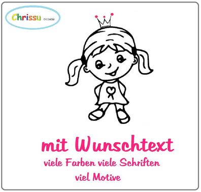 Kinderaufkleber Autoaufkleber Babyaufkleber Prinzessin Wunschtext 1/14