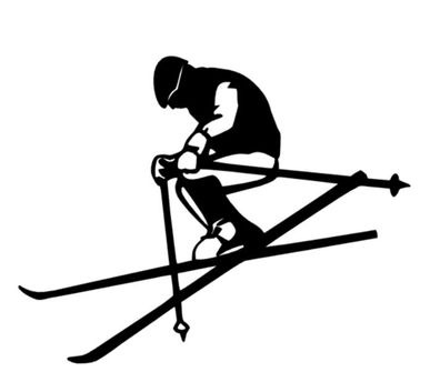 Schifahrer Aufkleber Skifahrer 15, 20, 25cm Alpin carving ski Autoaufkleber 45/2