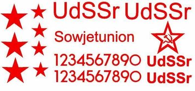 RC Panzer 1/16 Decals in rot Aufkleber UdSSr Sowjet Modellbau Thank 1:16 (56/11)